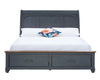 Americana - King Size Sleigh Bed - Blue