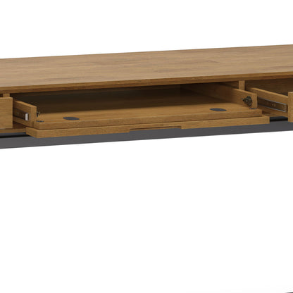 Banting - Mid Century Wide Desk - Medium Saddle Brown