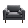 Amber - Velvet Lounge Chair - Brown / Gray