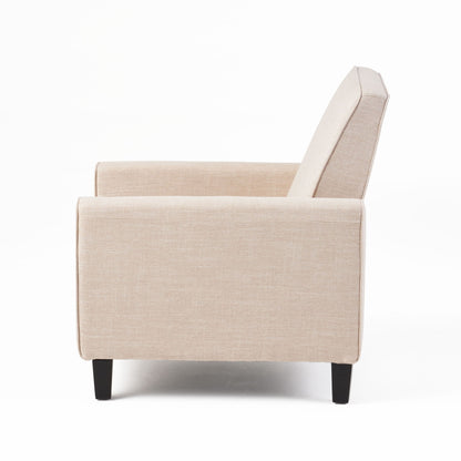 Linen Push Back Chair For Elegant Home - Light Beige
