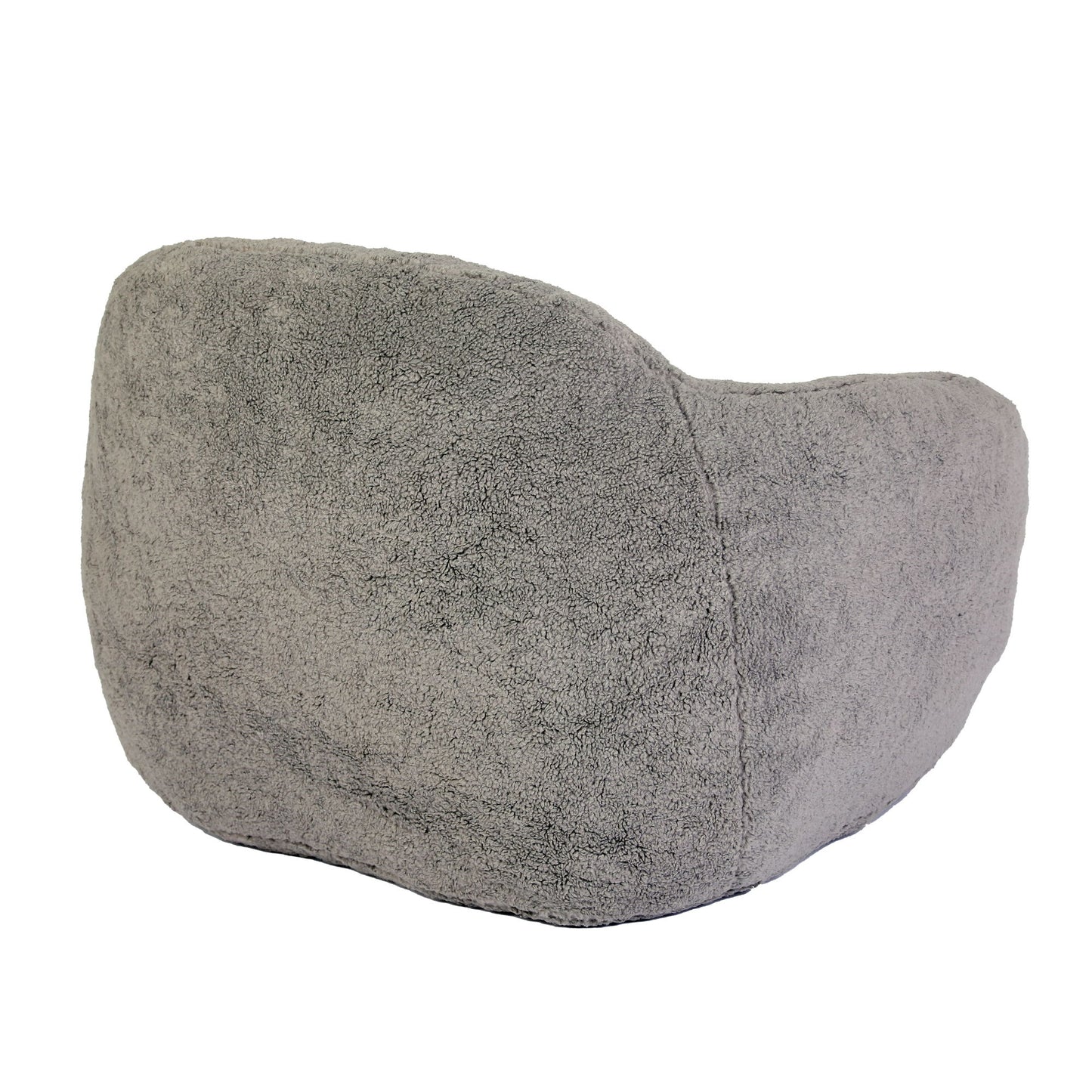 Giant Bean Bag Chair For Adults, Spacious Memory Foam Bean Bag Sofa With Armrests Teddy Fabric, Comfy Seating For Living Room Or Bedroom - Light Gray