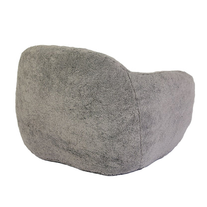 Giant Bean Bag Chair For Adults, Spacious Memory Foam Bean Bag Sofa With Armrests Teddy Fabric, Comfy Seating For Living Room Or Bedroom - Light Gray