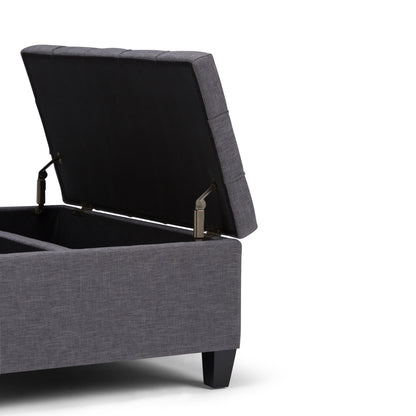 Harrison - Coffee Table Storage Ottoman - Slate Gray