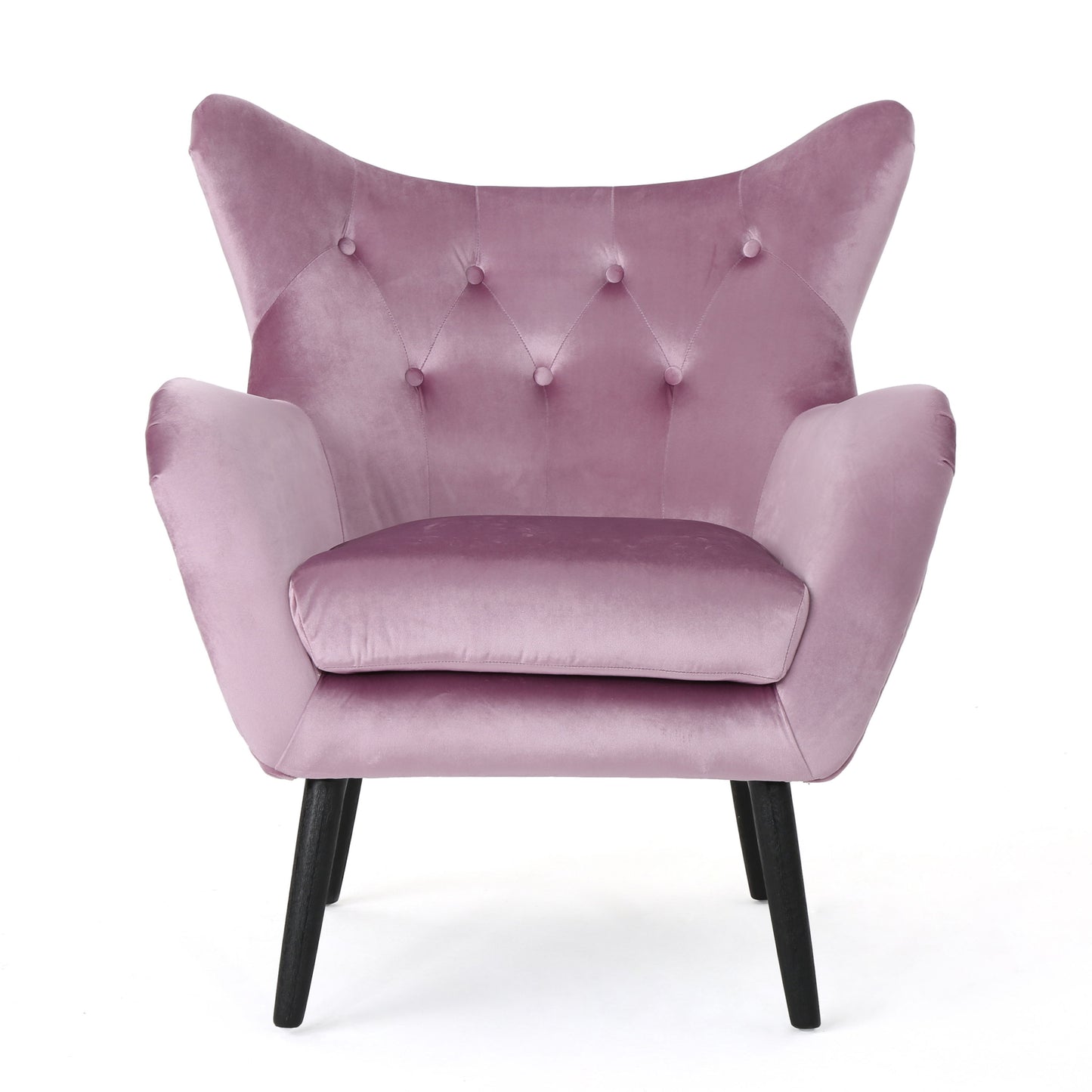 Alyssa - Upholstered Arm Chair With Wingback Design - Lavender
