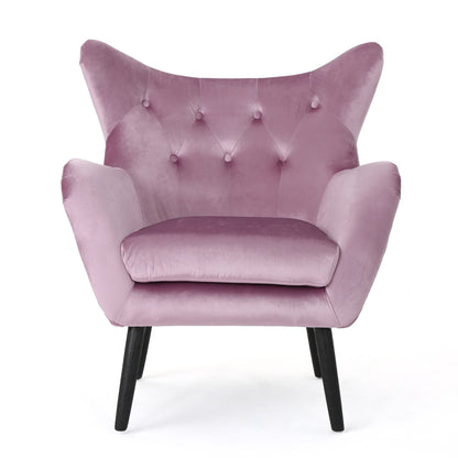 Alyssa - Upholstered Arm Chair With Wingback Design - Lavender