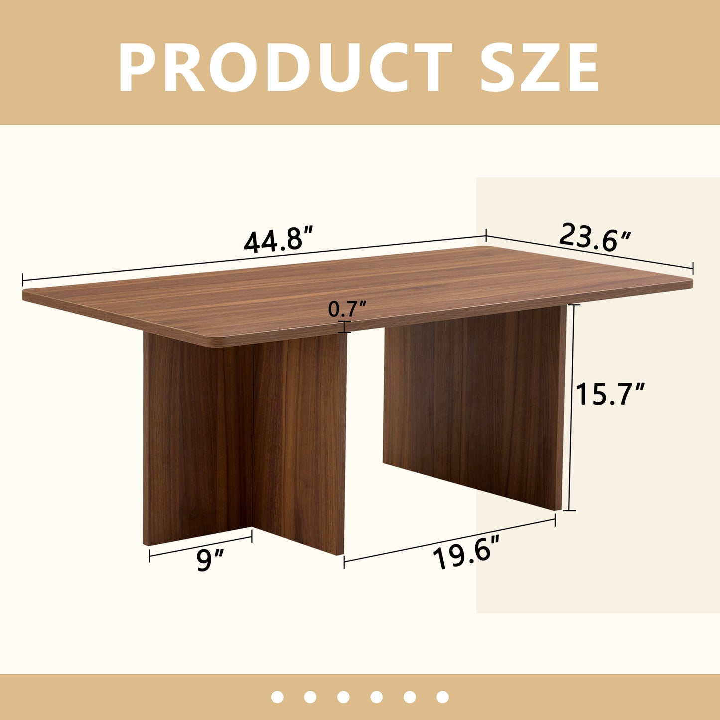 Modern Triangular Support Tea Table, Lightweight And Stable, Perfectly Integrating Nature And Industry - Walnut