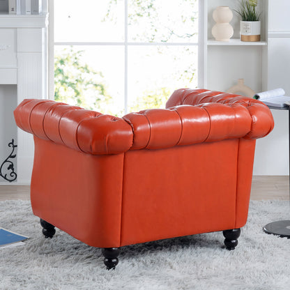 1 Seater Sofa For Living Room - Orange