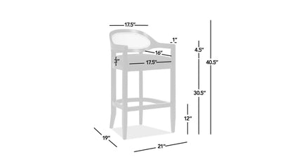 Americana - Mid-Century Modern Cane Back Bar Stool - Jet Black