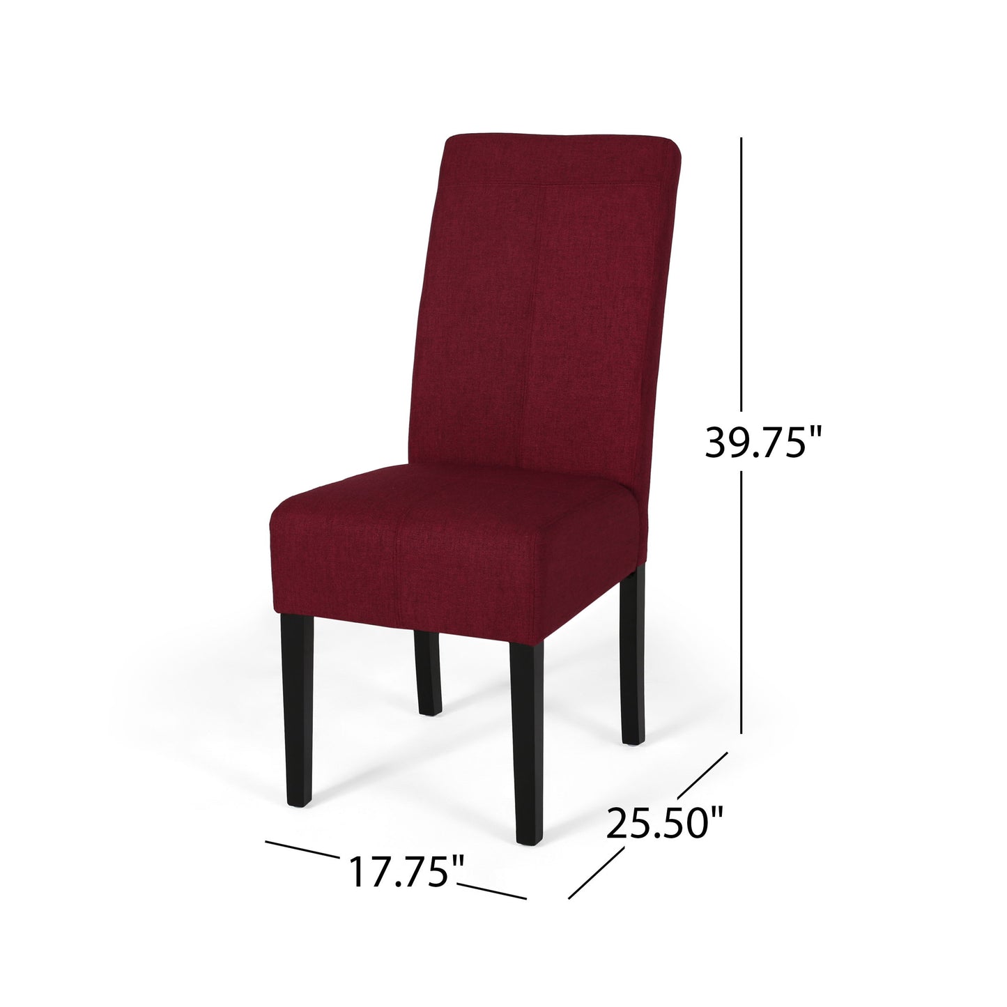 Pertica - Dining Chair Upholstered Armless Chairs (Set of 2) - Red