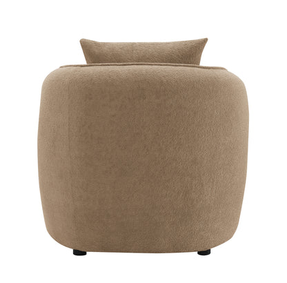 Keith - Chenille Chair With 1 Matching Color Toss Pillows - Brown