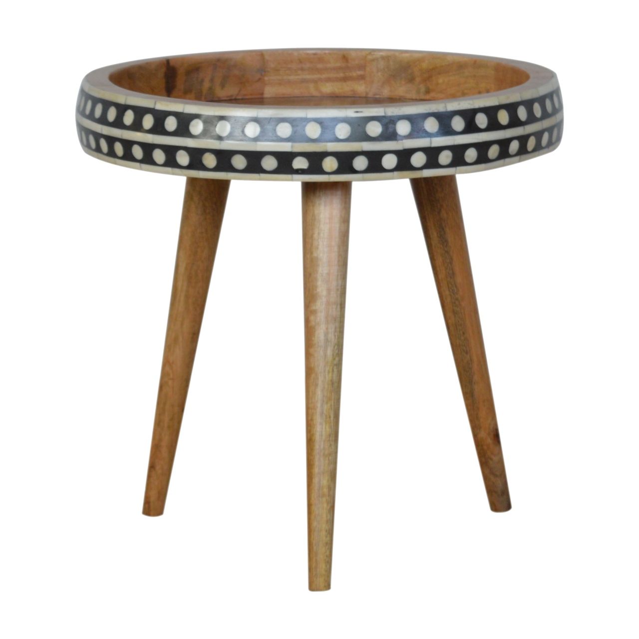 Small Dotted End Table - Oak
