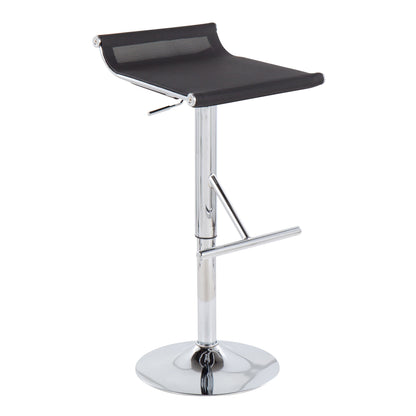 Mirage Ale - Contemporary Adjustable Bar Stool - Chrome / Black Mesh