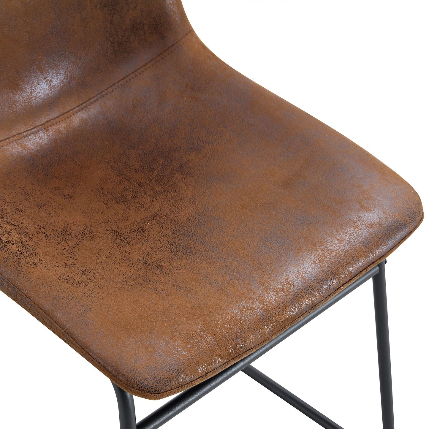 (Set of 4) Retro Chairs, Comfortable Bar Stools, Suitable For Industrial And Vintage Style Environments - Brown