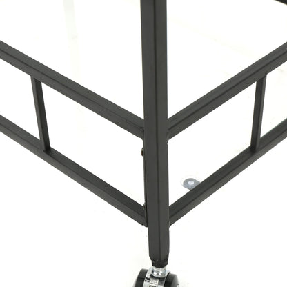 2 Tier Bar Cart, Utility Cart, Rolling Serving Cart, Kitchen Cart With Storage Shelves - Black