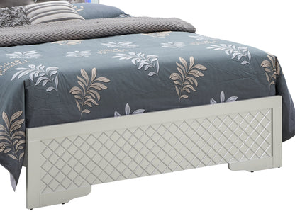 Full Elegant Transitional Bed - Silver Champagne