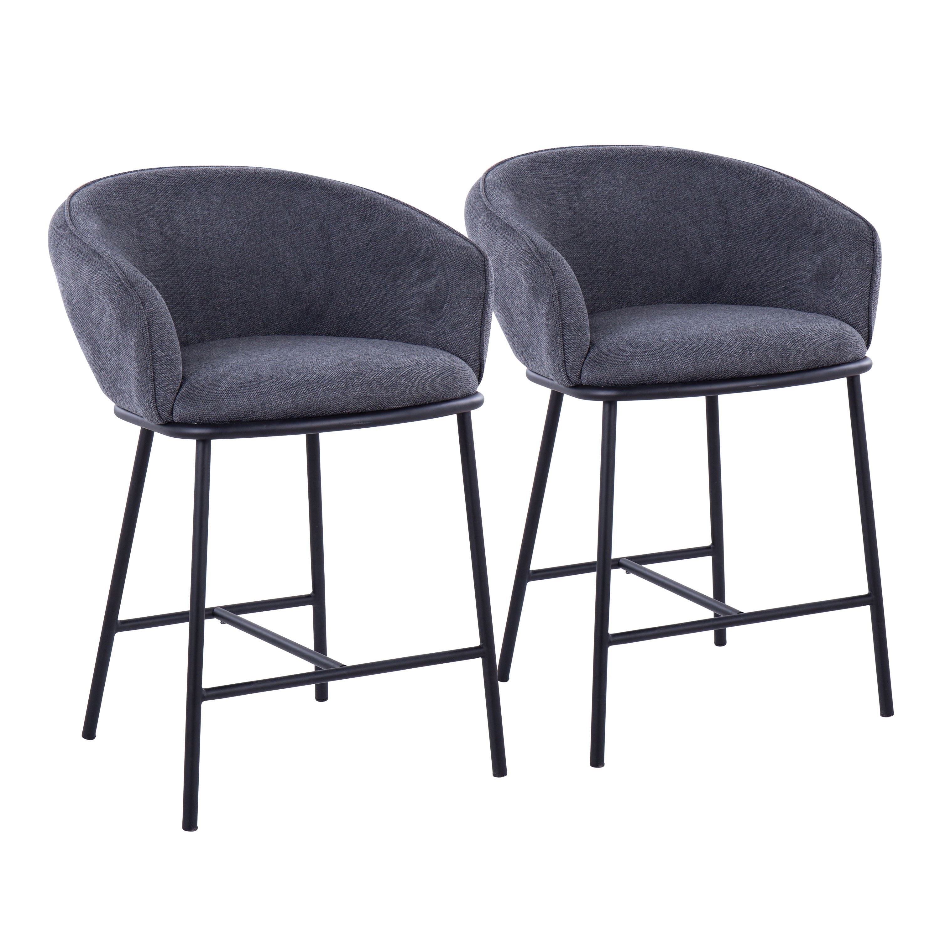 Ashland - Contemporary Counter Stool (Set of 2) - Black / Charcoal