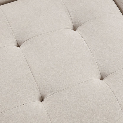 Oversized Sectional Sofa U-Shaped Sofa Couch Pull-Out Sofa Bed With Two Throw Pillows For Living Room - Beige