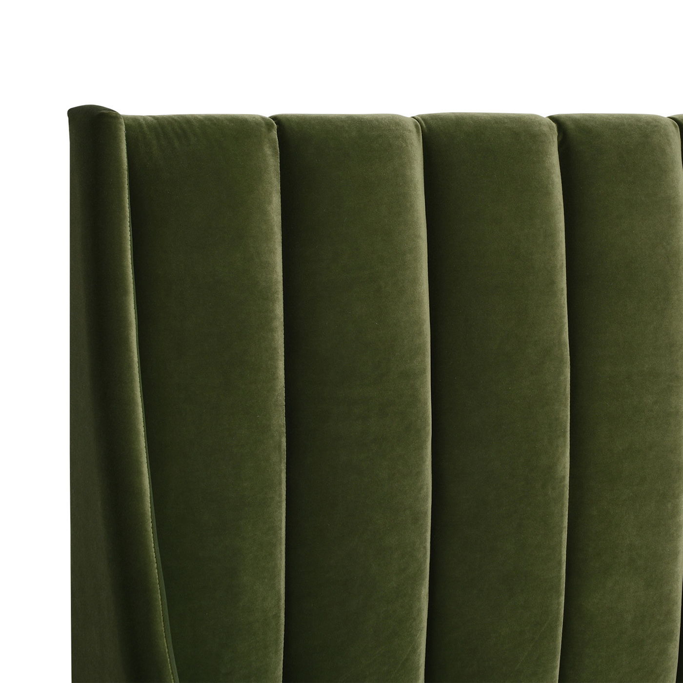 Aspen - Queen Vertical Tufted Modern Headboard Platform Bed Set - Olive Green