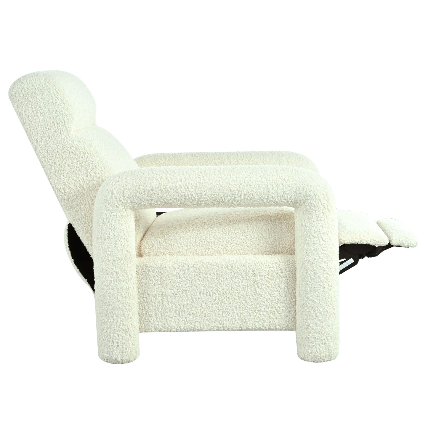 Push Back Recliner Armchair Upholstered Single Sofa With Adjustable Backrest For Living Room - Beige