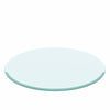 Round Tempered Glass Table Top Clear Glass, Thick Beveled Polished Edge - Black