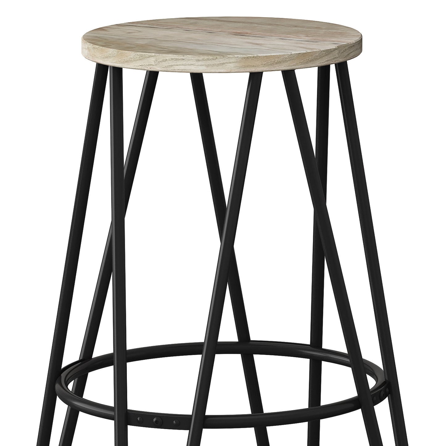 Simeon - Counter Height Stool With Wood Seat (Set of 2) - Natural / Black