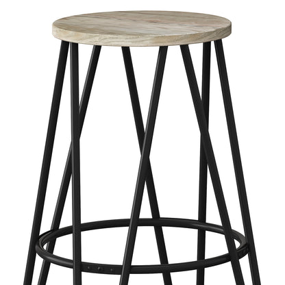 Simeon - Counter Height Stool With Wood Seat (Set of 2) - Natural / Black