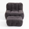 Fluffy Bean Bag Chair, Comfortable Bean Bag For Adults And Children, Super Soft Lazy Sofa Chair With Memory Foam And Ottoman, Indoor Modern Focus Bean Bag Chair For Living Room, Bedroom, Apartment - Black