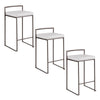 Fuji - Industrial Stackable Counter Stool (Set of 3) - White