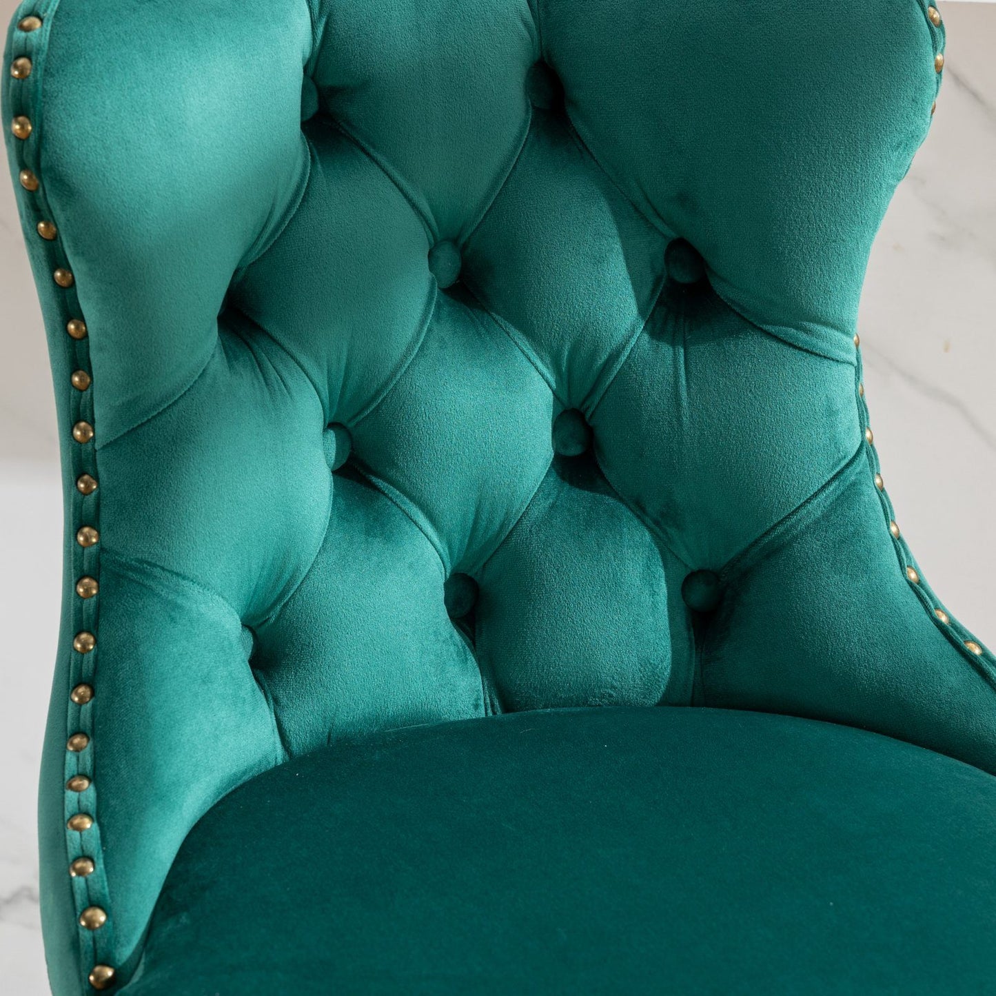 Swivel Velvet Barstools Adjusatble Seat Height, Modern Upholstered Bar Stools With Backs Comfortable Tufted For Home Pub And Kitchen Island (Set of 2) - Green