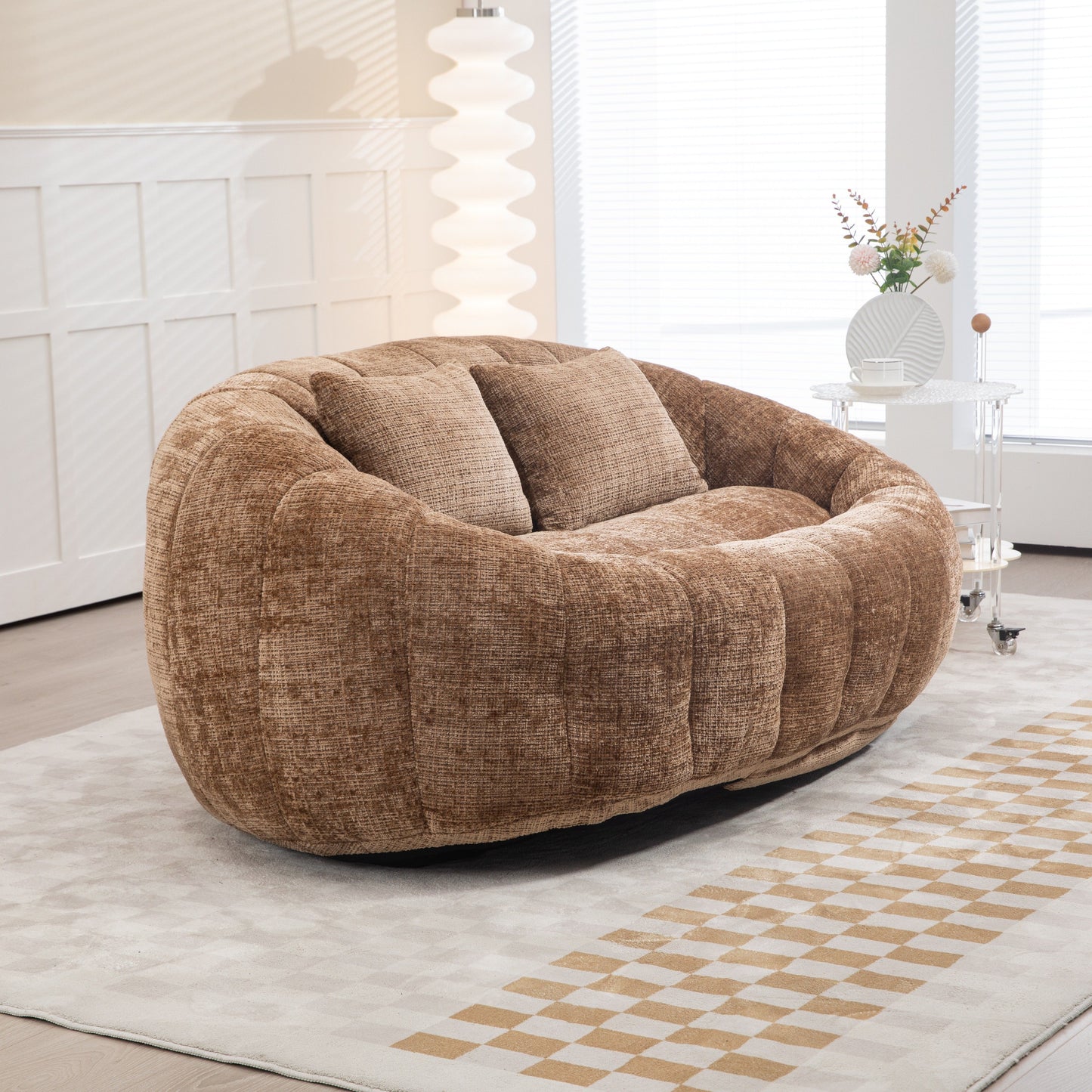 Bean Bag Sofa Lazy Sofa Durable Comfort Lounger High Back Bean Bag Chair Couch - Coffee