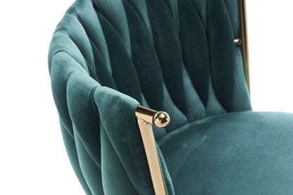 Office Desk Chair, Upholstered Home Office Desk Chairs With Adjustable Swivel Wheels, Ergonomic Office Chair For Living Room, Bedroom, Office, Vanity Study - Emerald