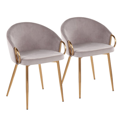 Claire - Contemporary / Glam Chair (Set of 2) - Gold / Silver