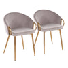 Claire - Contemporary / Glam Chair (Set of 2) - Gold / Silver