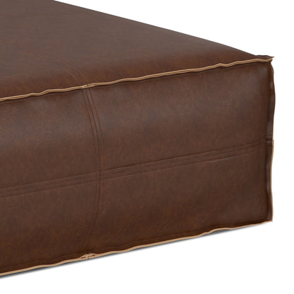 Brody - Extra Large Coffee Table Pouf - Distressed Dark Brown