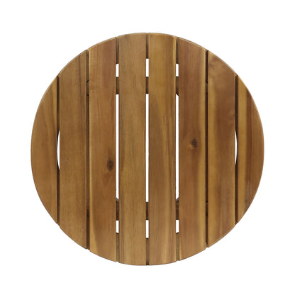 Outdoor And Rope Weave 3 Piece Chat Set - White / Teak
