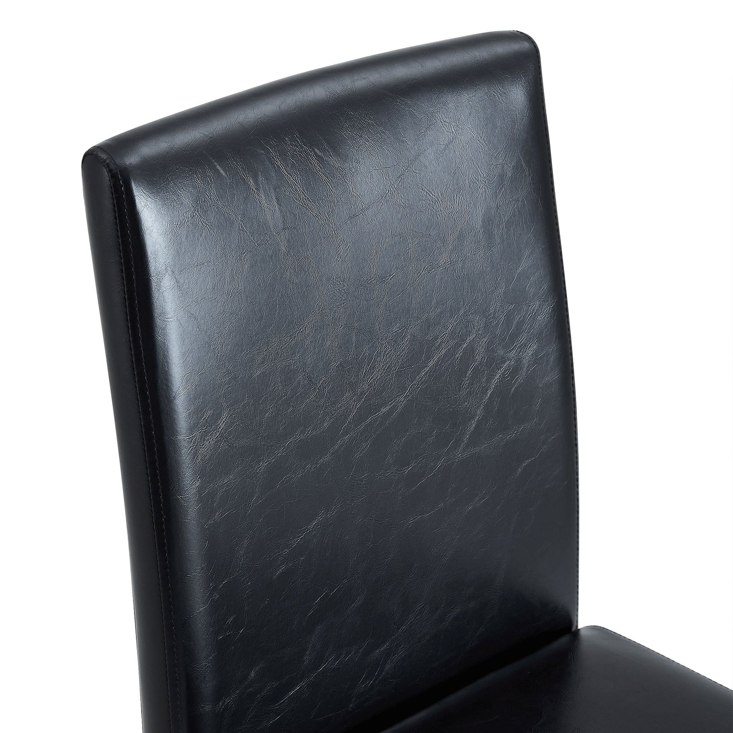 (Set of 4) Backrest Chairs With Silver Metal Legs A Perfect Match For Minimalist And Modern Home Styles - Black / Silver