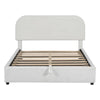 Full Size Upholstered Platform Bed With Hydraulic Storage System - White