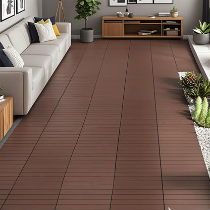 2Ft Patio Deck Tiles, Diy Module Interlocking Decking Tiles Floor Tile, Infinityluxe Flooring - Red / Brown
