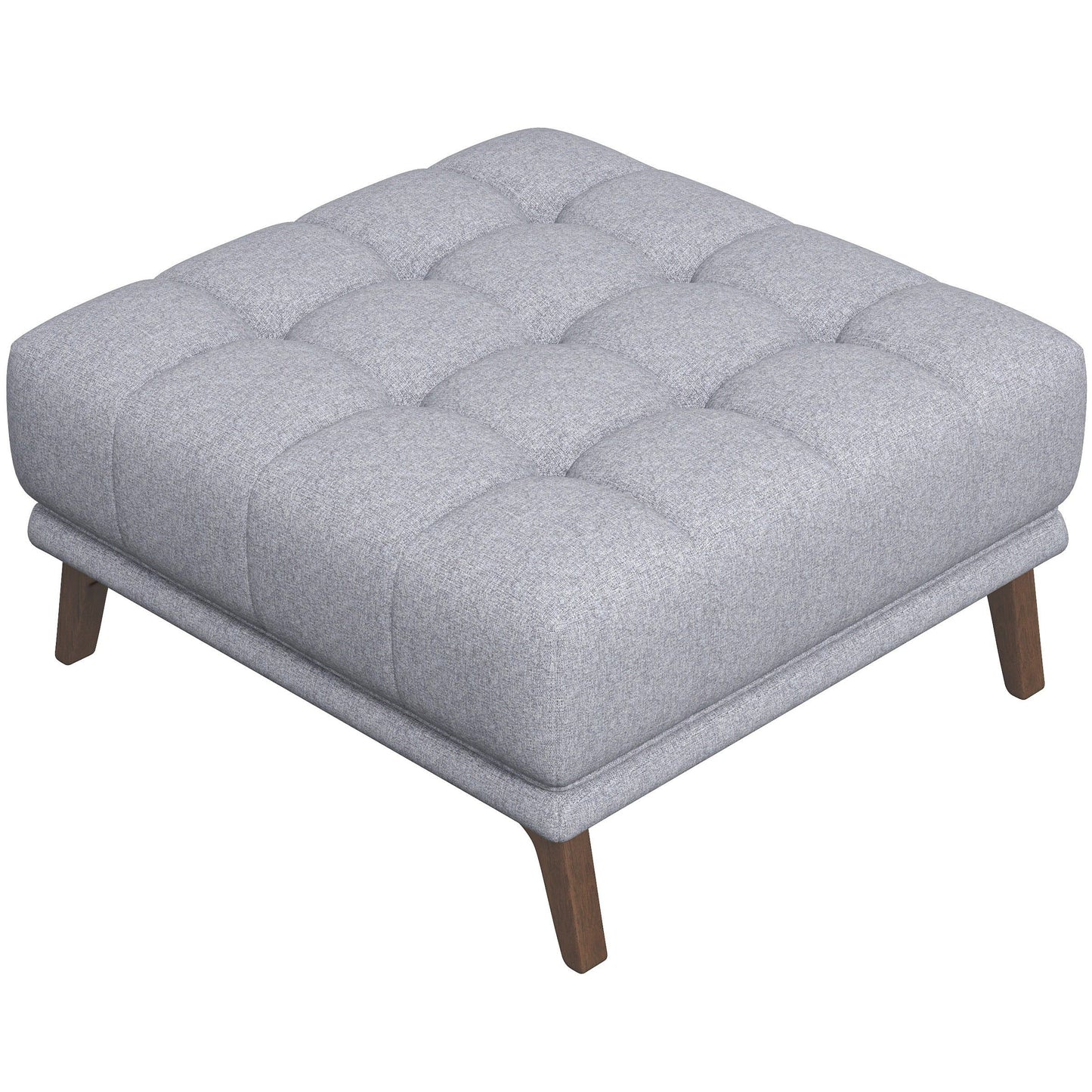 Addison - Square Upholstered Ottoman - Gray / Light Gray / Wood
