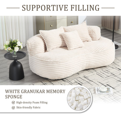Bean Bag Sofa Lazy Sofa Comfort Lounger High Back Chair For Adults And Kids, Indoor & Outdoor - Beige