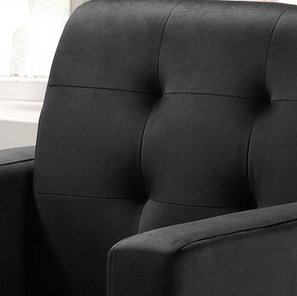 Hale - Velvet Accent Armchair With Tufting - Black