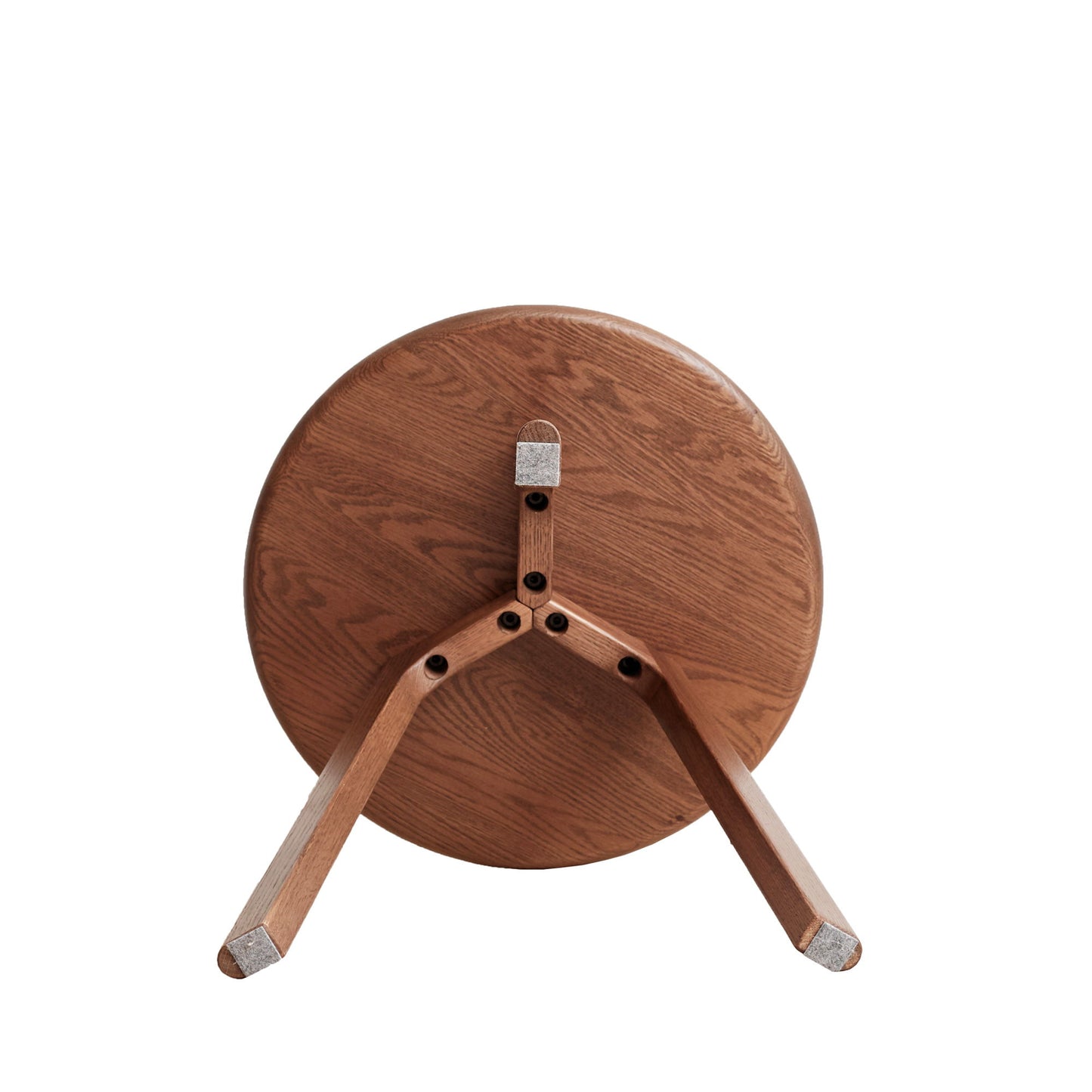 Round Small End Table, Side Table For Bedroom & Balcony - Walnut