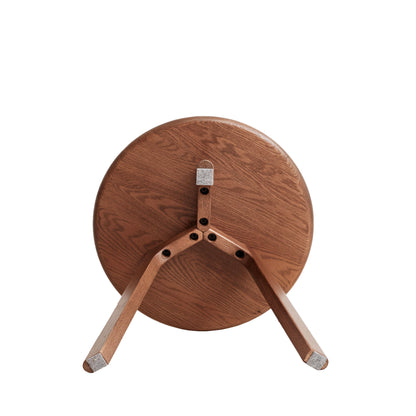 Round Small End Table, Side Table For Bedroom & Balcony - Walnut