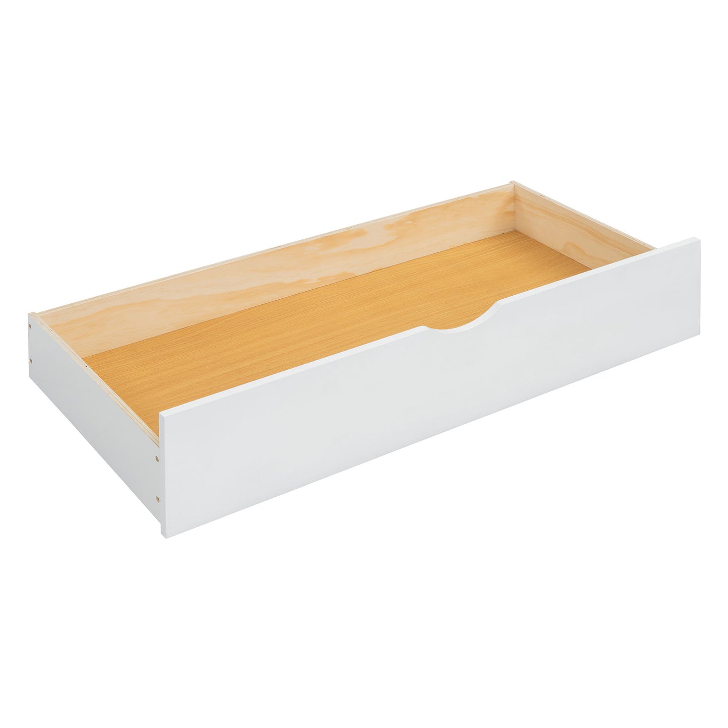 Queen Size Platform Bed With With 2 Big Drawers, Twin Long Size Trundle - White