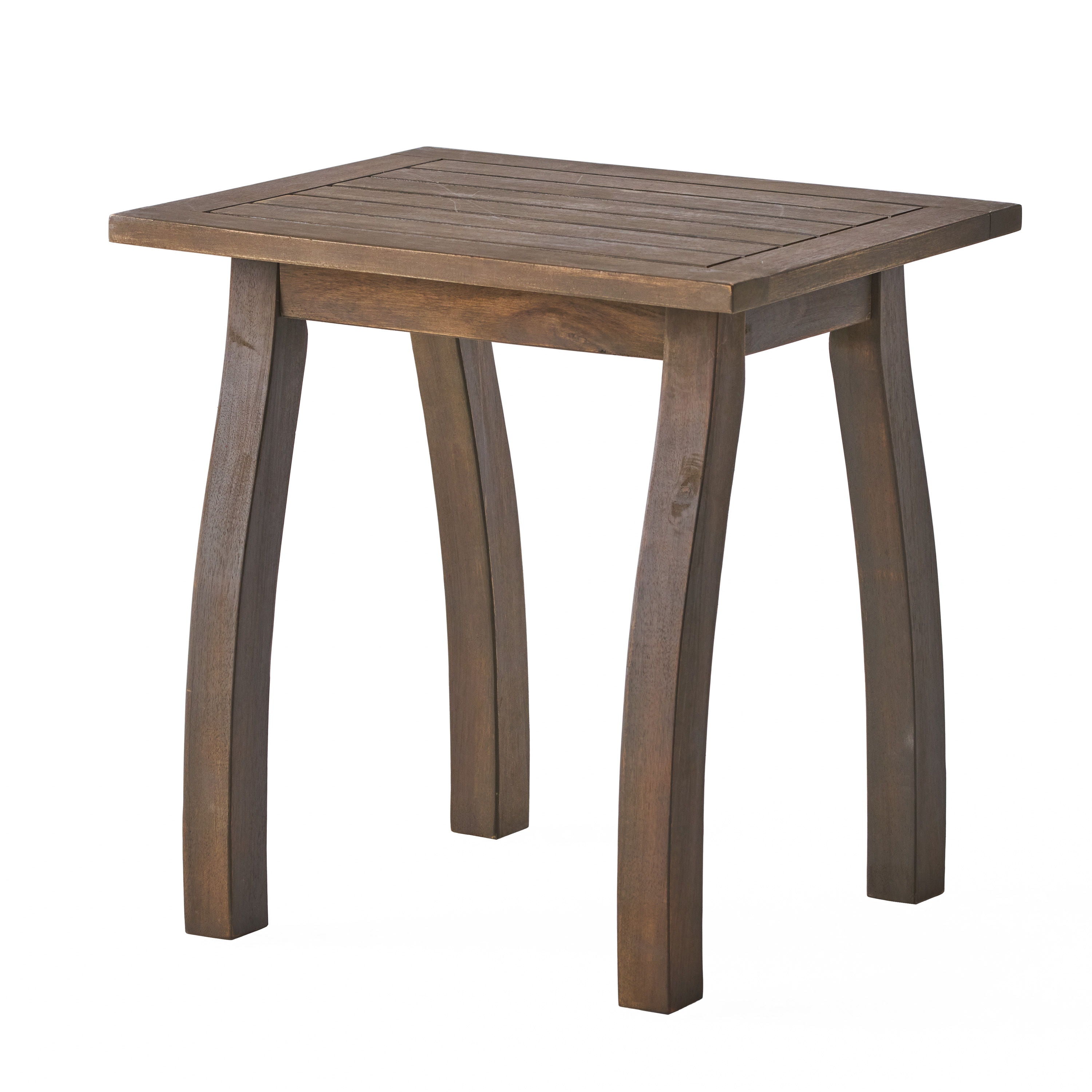 Kinesis - Outdoor Side Table With Slatted Top And Wood Frame - Gray