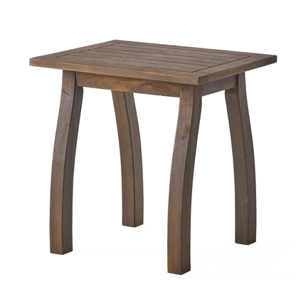 Kinesis - Outdoor Side Table With Slatted Top And Wood Frame - Gray