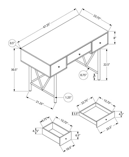 Computer Desk For Home Office, Laptop, Storage Drawers, Transitional - Cherry