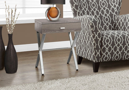 Accent Side Table, Storage Drawer, Contemporary & Modern - Taupe