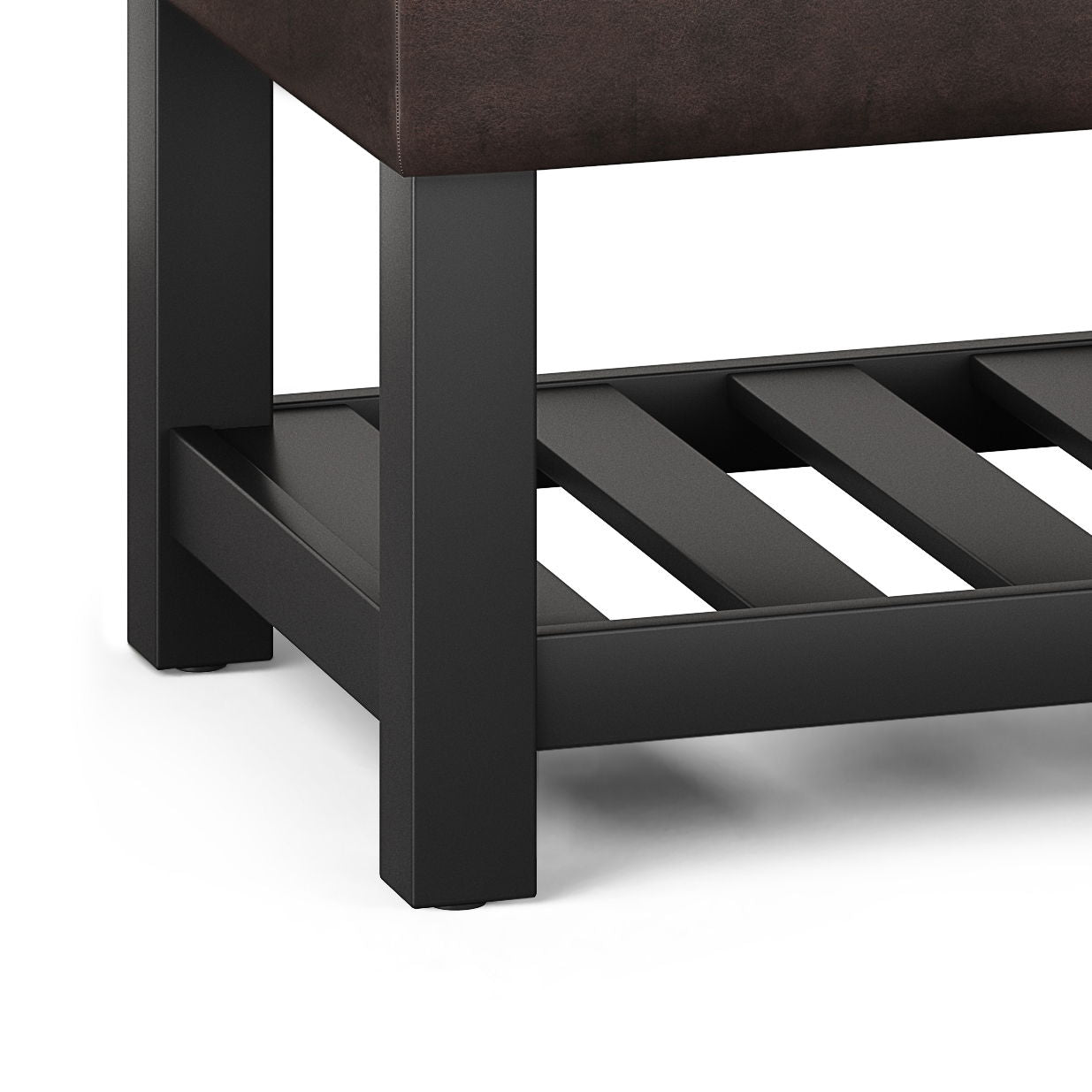 Cosmopolitan - Storage Ottoman Bench With Open Bottom - Distressed Brown
