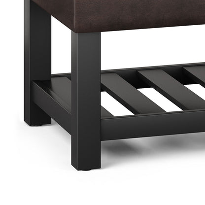 Cosmopolitan - Storage Ottoman Bench With Open Bottom - Distressed Brown